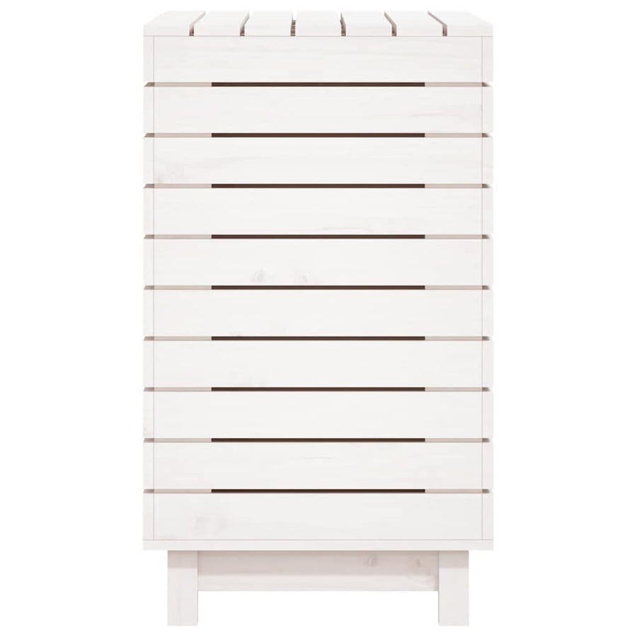 Wasmand 88,5x44x76 cm massief grenenhout wit