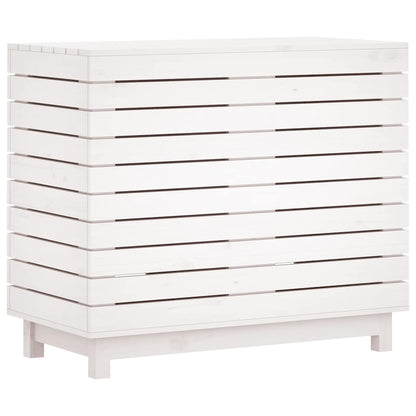 Wasmand 88,5x44x76 cm massief grenenhout wit
