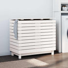 Wasmand massief grenenhout 88,5x44x76 cm wit