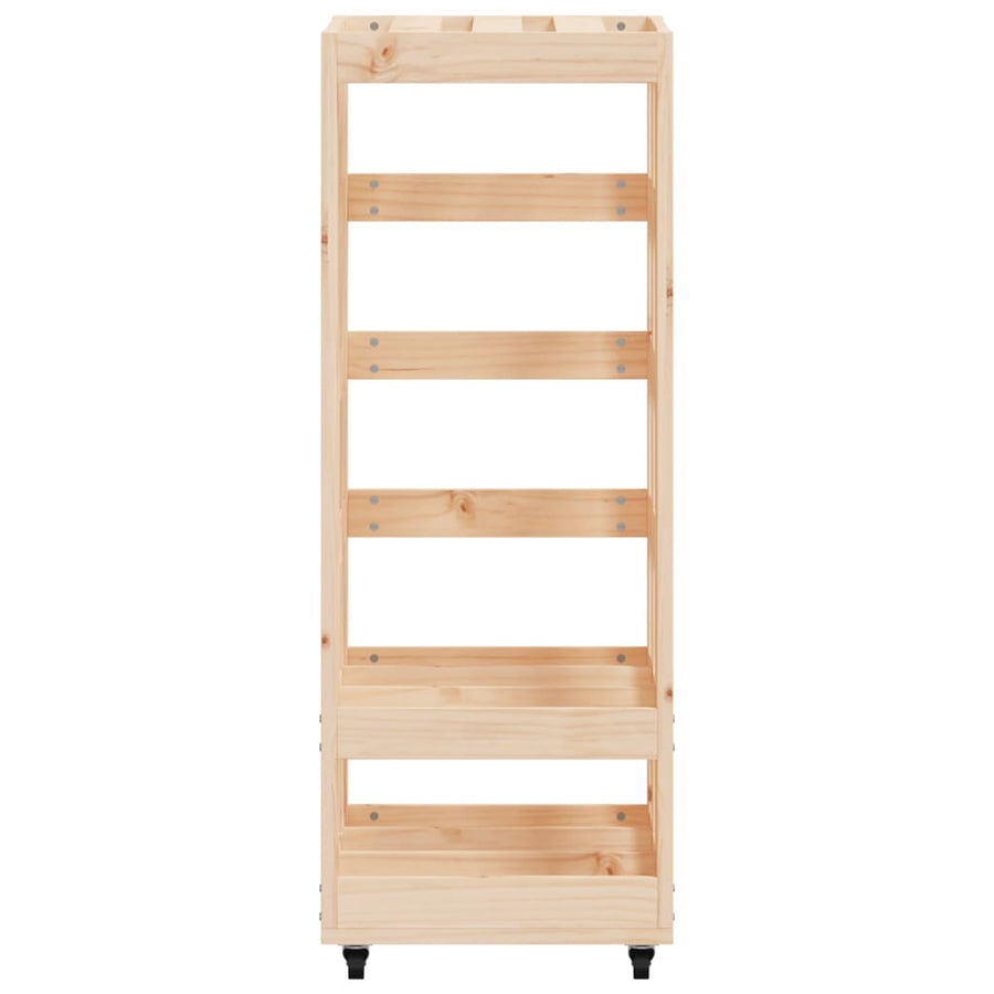 Houtblokhouder Met Wielen 40X49X110 Cm Massief Grenenhout
