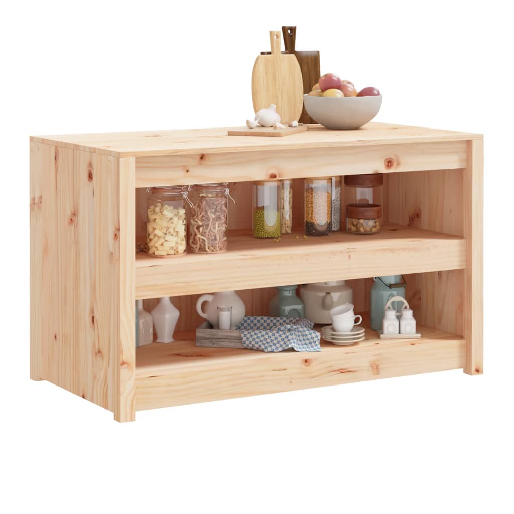 Keukenkast voor buiten 106x55x64 cm massief grenenhout 106 x 55 x 64 cm 2 schappen