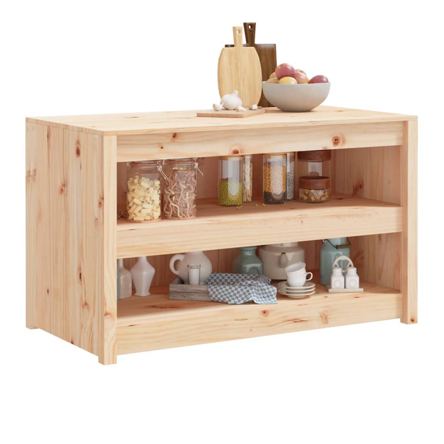 Keukenkast voor buiten 106x55x64 cm massief grenenhout 106 x 55 x 64 cm 2 schappen
