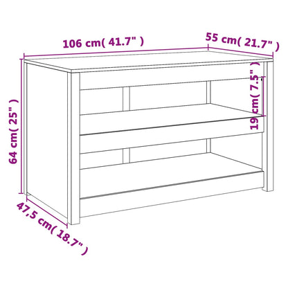 Keukenkast voor buiten 106x55x64 cm massief grenenhout 106 x 55 x 64 cm 2 schappen