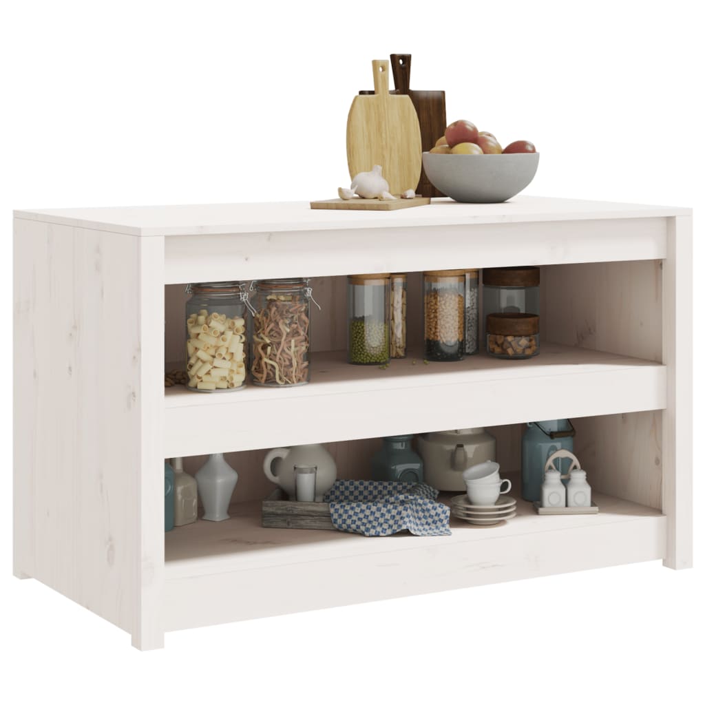 Keukenkast Voor Buiten 106X55X64 Cm Massief Grenenhout Wit