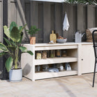 Outdoor Kitchen Cabinet MEPPEL 106x55x64 cm solid pine wood white