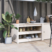 Keukenkast 106x55x64 cm massief grenenhout wit wandmontage