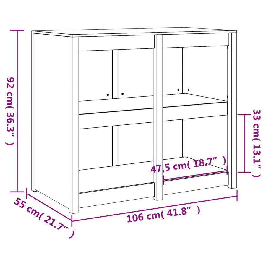 Keukenkast Voor Buiten 106X55X92 Cm Massief Grenenhout