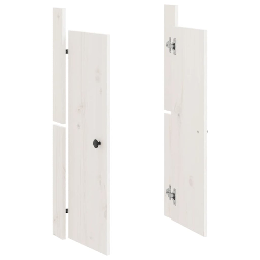 Kastdeurtjes voor buitenkeuken 2 st 50x9x82 cm grenenhout wit Wit grenenhout