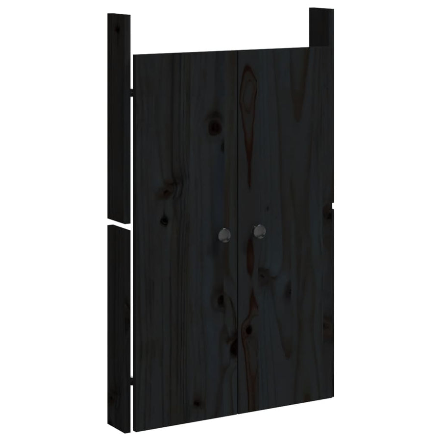 Kastdeurtjes voor buitenkeuken 2 st 50x9x82 cm grenenhout zwart Zwart grenenhout