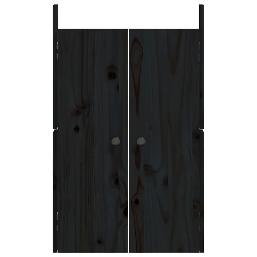 Kastdeurtjes voor buitenkeuken 2 st 50x9x82 cm grenenhout zwart Zwart grenenhout