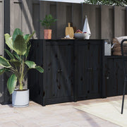 Kastdeuren buitenkeuken 50x9x82 cm grenenhout zwart