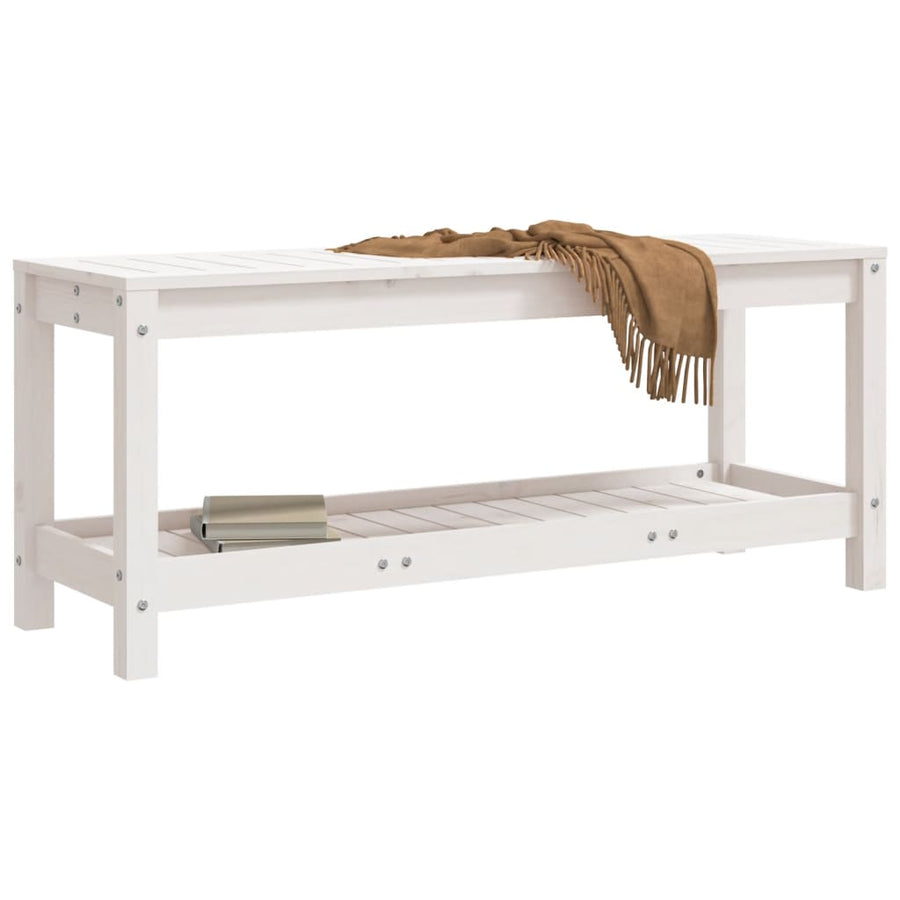 Tuinbank Massief Grenenhout Wit 108 x 35 x 45 cm Wit grenenhout