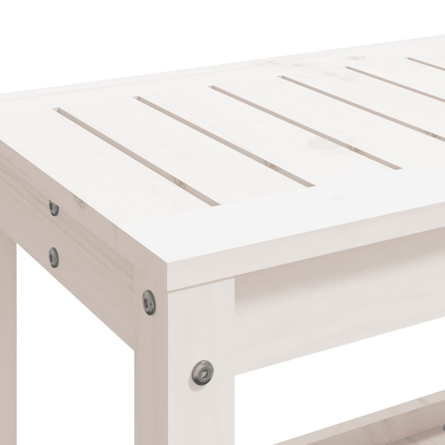 Tuinbank Massief Grenenhout Wit 108 x 35 x 45 cm Wit grenenhout