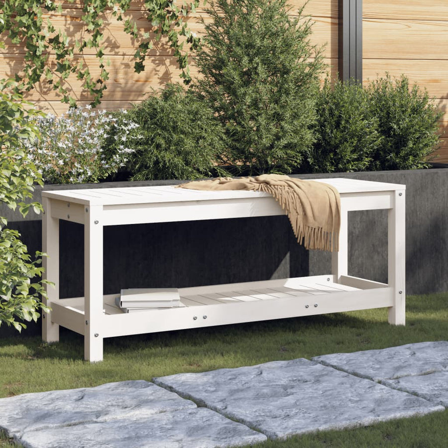 Tuinbank Massief Grenenhout Wit 108 x 35 x 45 cm Wit grenenhout