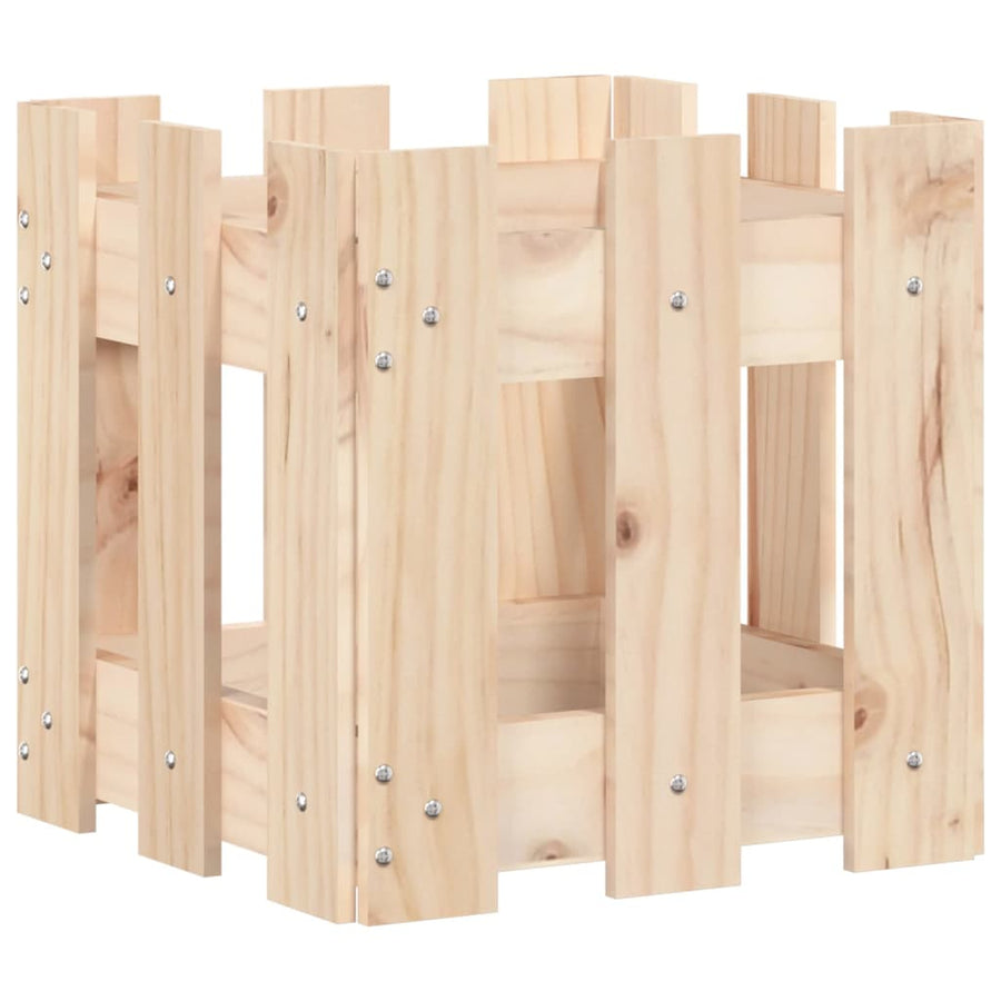Plantenbak Met Hekontwerp 30X30X30 Cm Massief Grenenhout