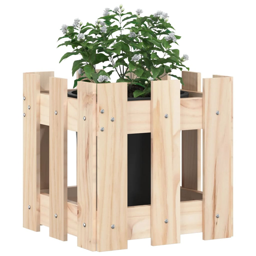Plantenbak Met Hekontwerp 30X30X30 Cm Massief Grenenhout