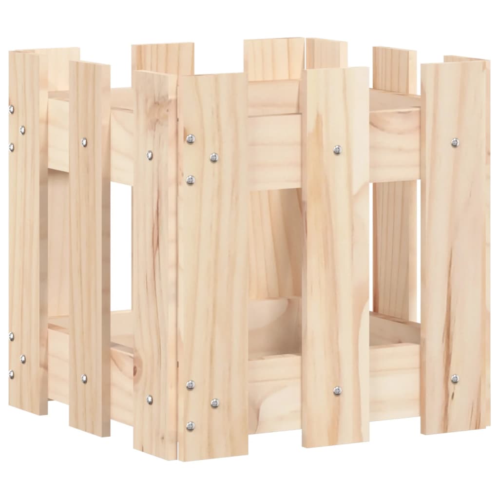 Plantenbak Met Hekontwerp 30X30X30 Cm Massief Grenenhout