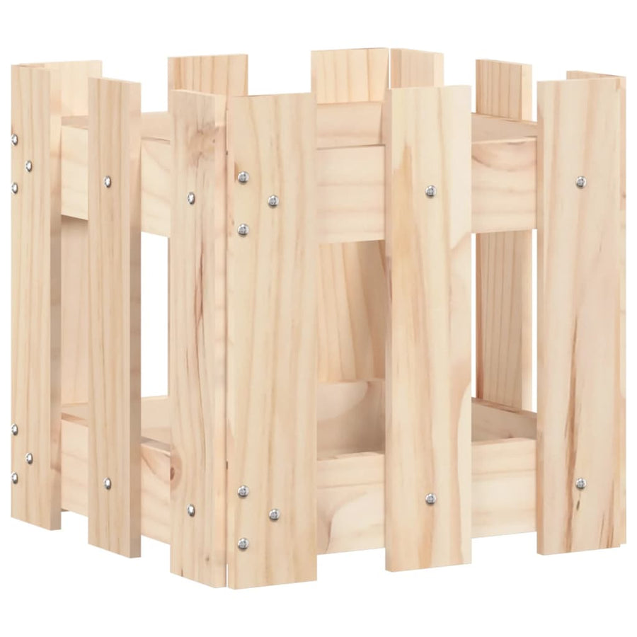 Plantenbak Met Hekontwerp 30X30X30 Cm Massief Grenenhout