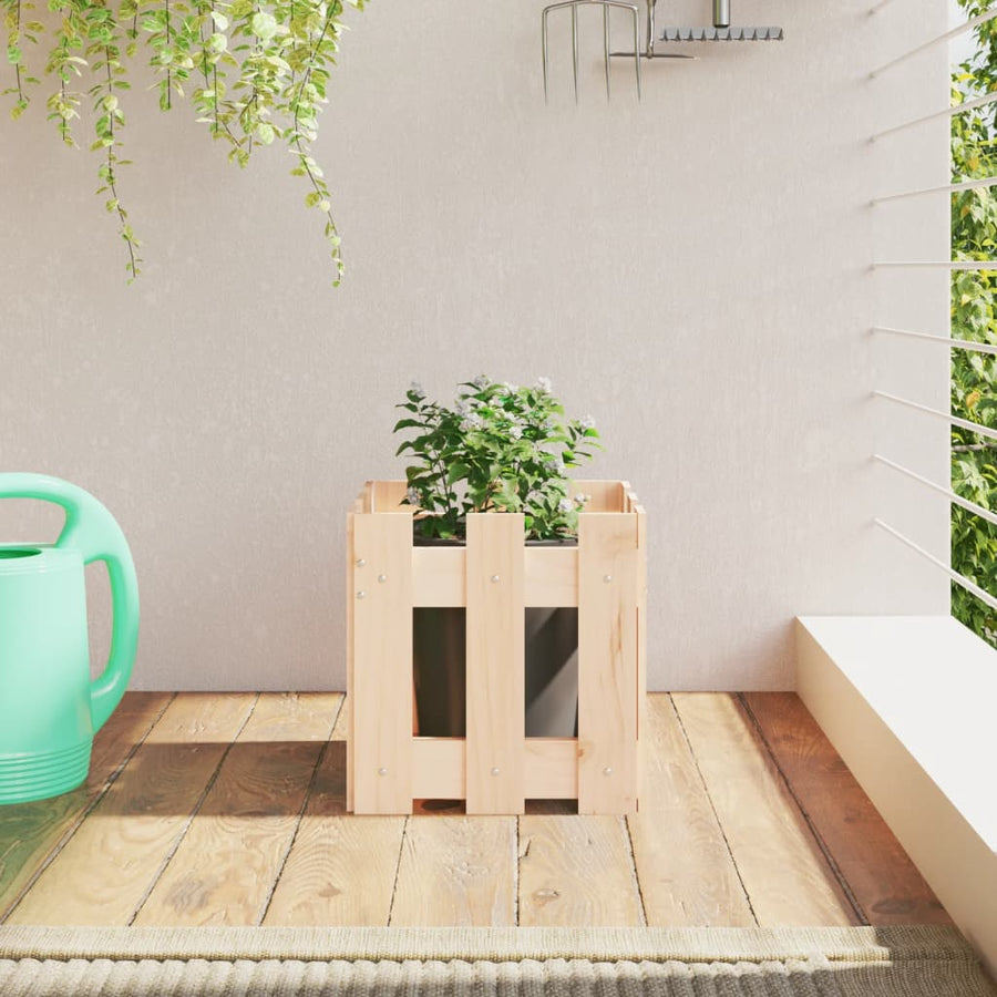 Plantenbak Met Hekontwerp 30X30X30 Cm Massief Grenenhout