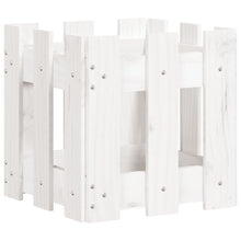 Plantenbak Met Hekontwerp 30X30X30 Cm Massief Grenenhout Wit