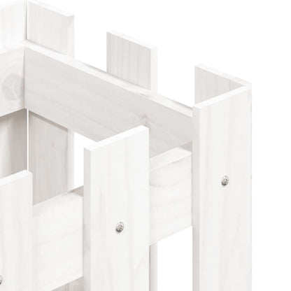 Plantenbak Met Hekontwerp 30X30X30 Cm Massief Grenenhout Wit