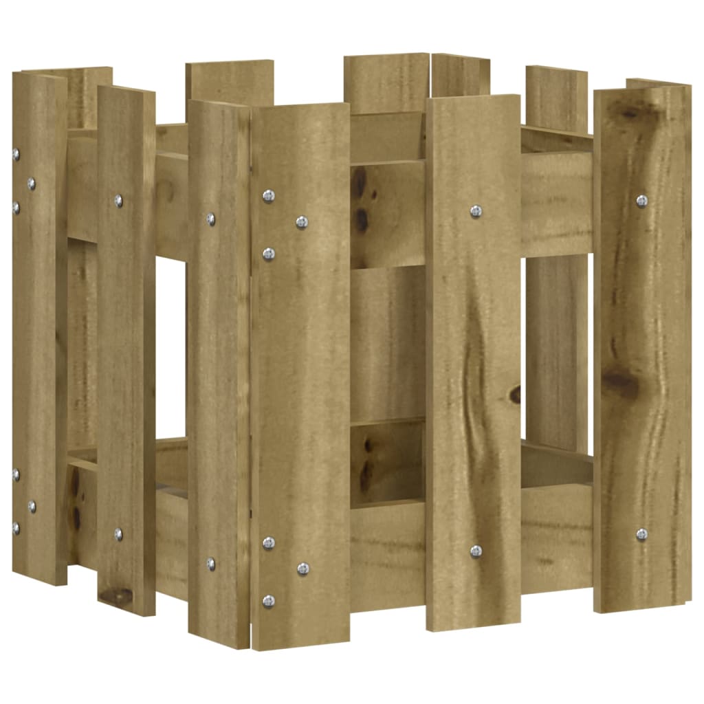 Plantenbak Met Hekontwerp 30X30X30 Cm Geïmpregneerd Grenenhout
