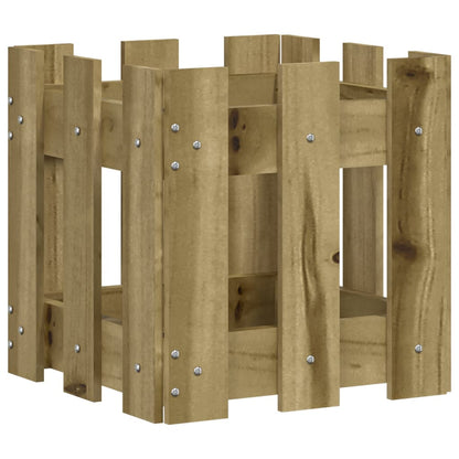 Plantenbak Met Hekontwerp 30X30X30 Cm Geïmpregneerd Grenenhout