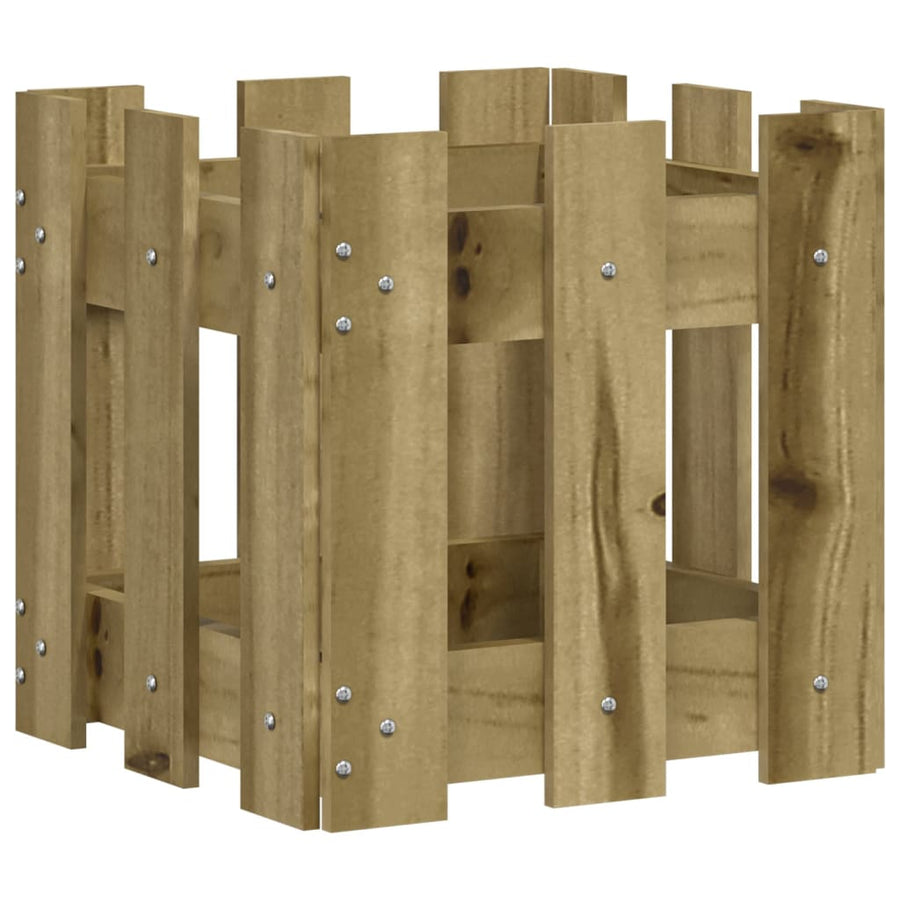 Plantenbak Met Hekontwerp 30X30X30 Cm Geïmpregneerd Grenenhout