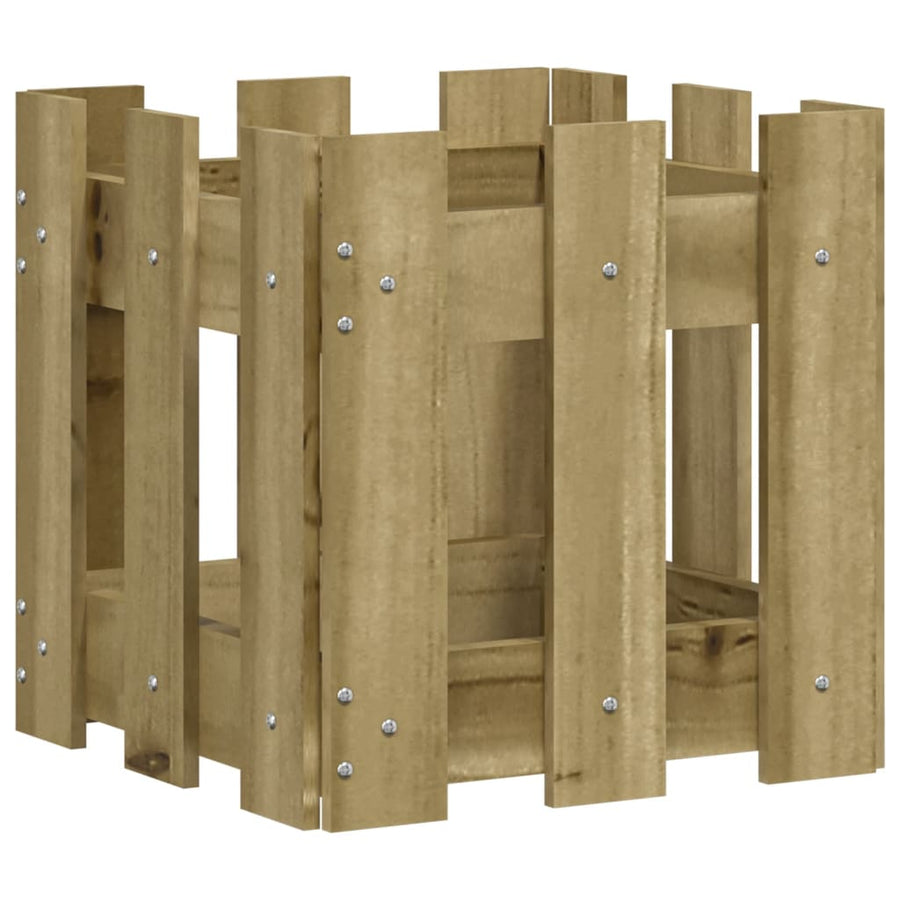 Plantenbak Met Hekontwerp 30X30X30 Cm Geïmpregneerd Grenenhout