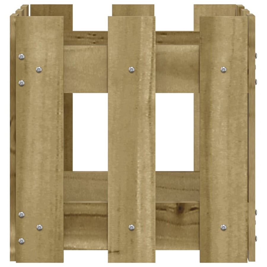 Plantenbak Met Hekontwerp 30X30X30 Cm Geïmpregneerd Grenenhout