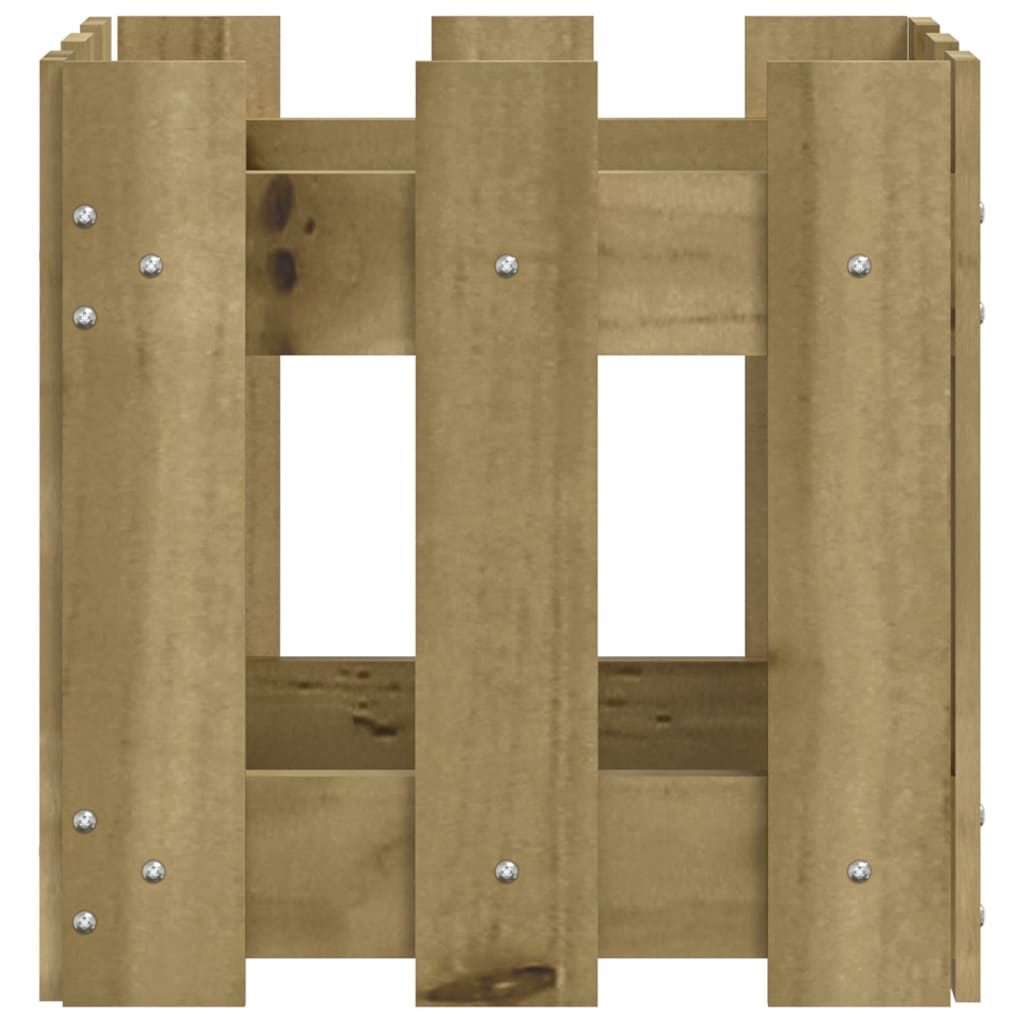 Plantenbak Met Hekontwerp 30X30X30 Cm Geïmpregneerd Grenenhout