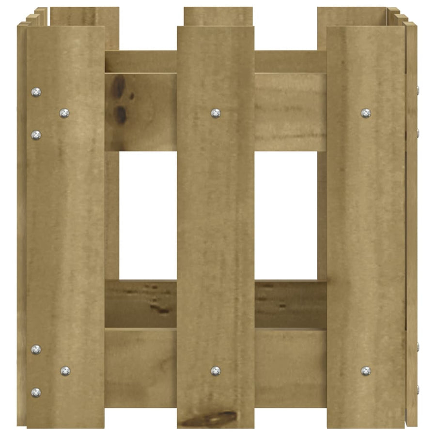 Plantenbak Met Hekontwerp 30X30X30 Cm Geïmpregneerd Grenenhout