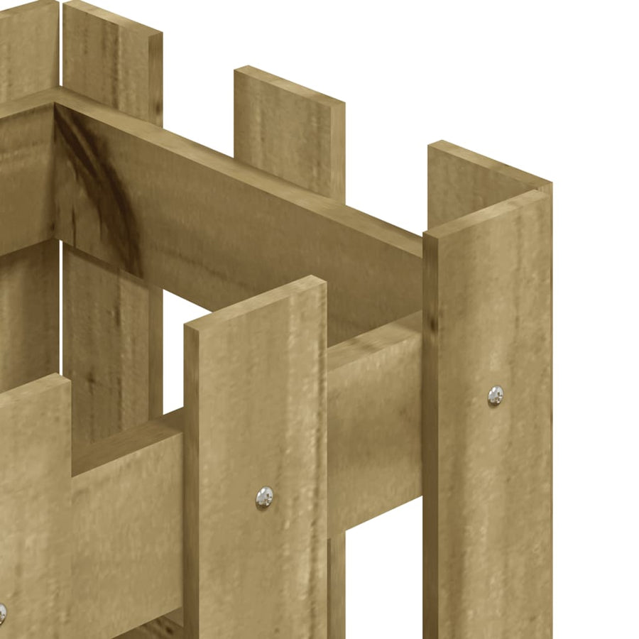 Plantenbak Met Hekontwerp 30X30X30 Cm Geïmpregneerd Grenenhout
