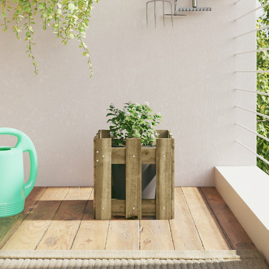 Plantenbak Met Hekontwerp 30X30X30 Cm Geïmpregneerd Grenenhout