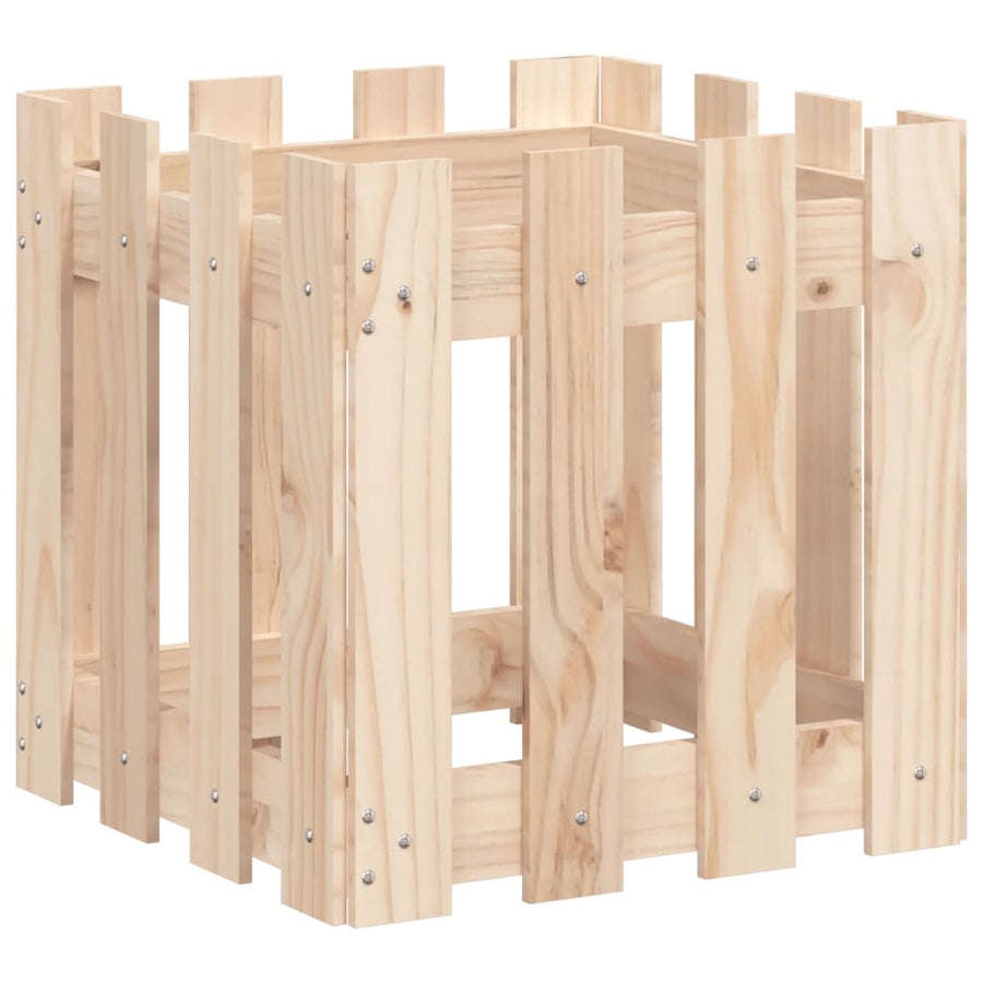 Plantenbak Met Hekontwerp 40X40X40 Cm Massief Grenenhout