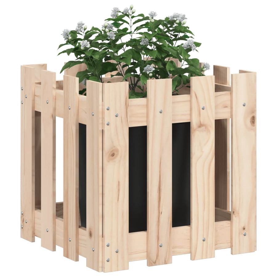 Plantenbak Met Hekontwerp 40X40X40 Cm Massief Grenenhout