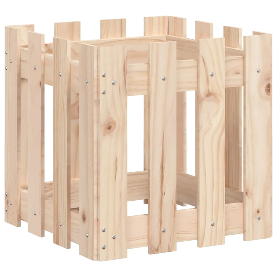 Plantenbak Met Hekontwerp 40X40X40 Cm Massief Grenenhout