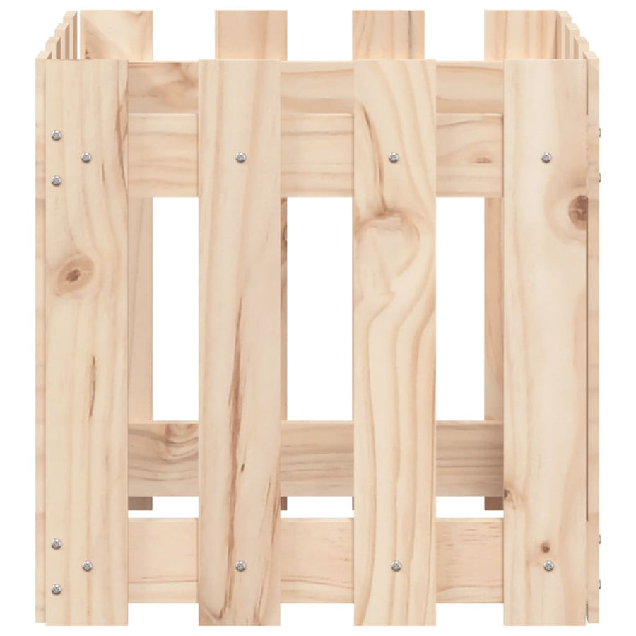 Plantenbak Met Hekontwerp 40X40X40 Cm Massief Grenenhout