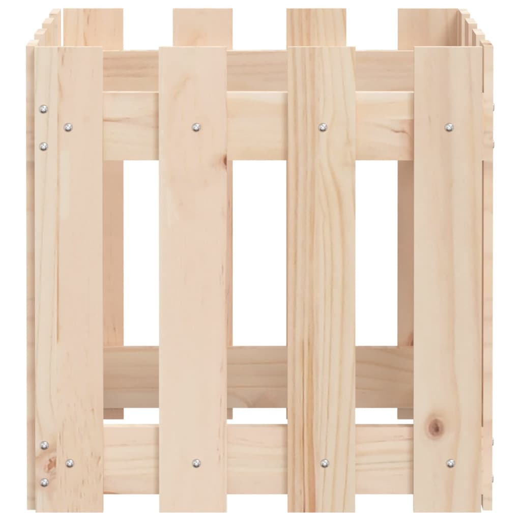 Plantenbak Met Hekontwerp 40X40X40 Cm Massief Grenenhout