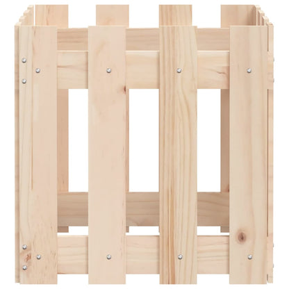 Plantenbak Met Hekontwerp 40X40X40 Cm Massief Grenenhout