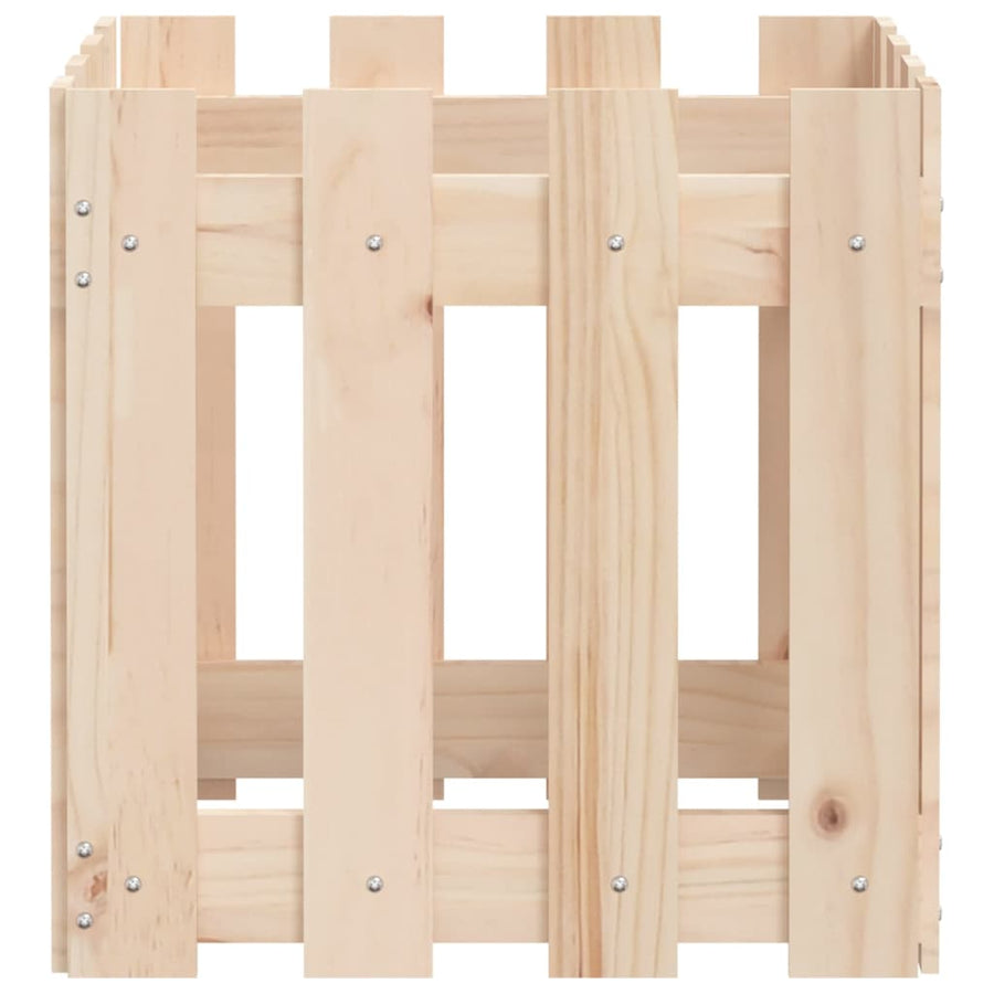 Plantenbak Met Hekontwerp 40X40X40 Cm Massief Grenenhout