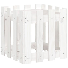 Plantenbak Met Hekontwerp 40X40X40 Cm Massief Grenenhout Wit