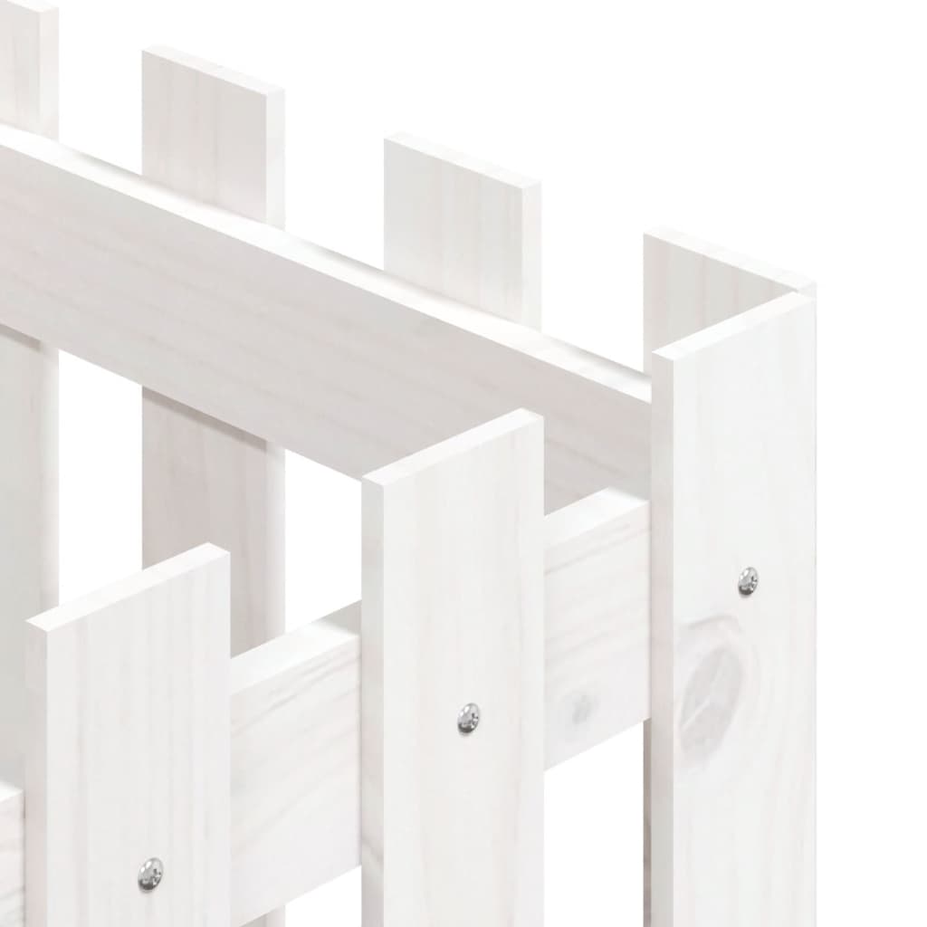 Plantenbak Met Hekontwerp 40X40X40 Cm Massief Grenenhout Wit