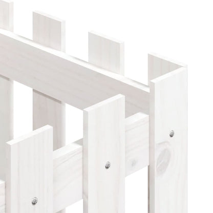 Plantenbak Met Hekontwerp 40X40X40 Cm Massief Grenenhout Wit