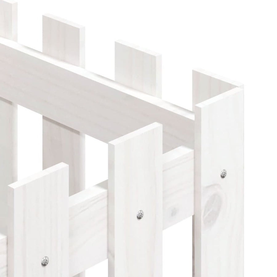 Plantenbak Met Hekontwerp 40X40X40 Cm Massief Grenenhout Wit