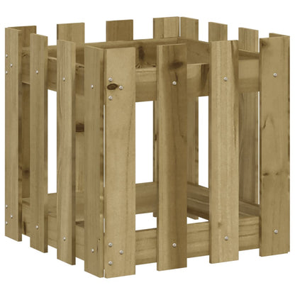 Plantenbak Met Hekontwerp 40X40X40 Cm Geïmpregneerd Grenenhout