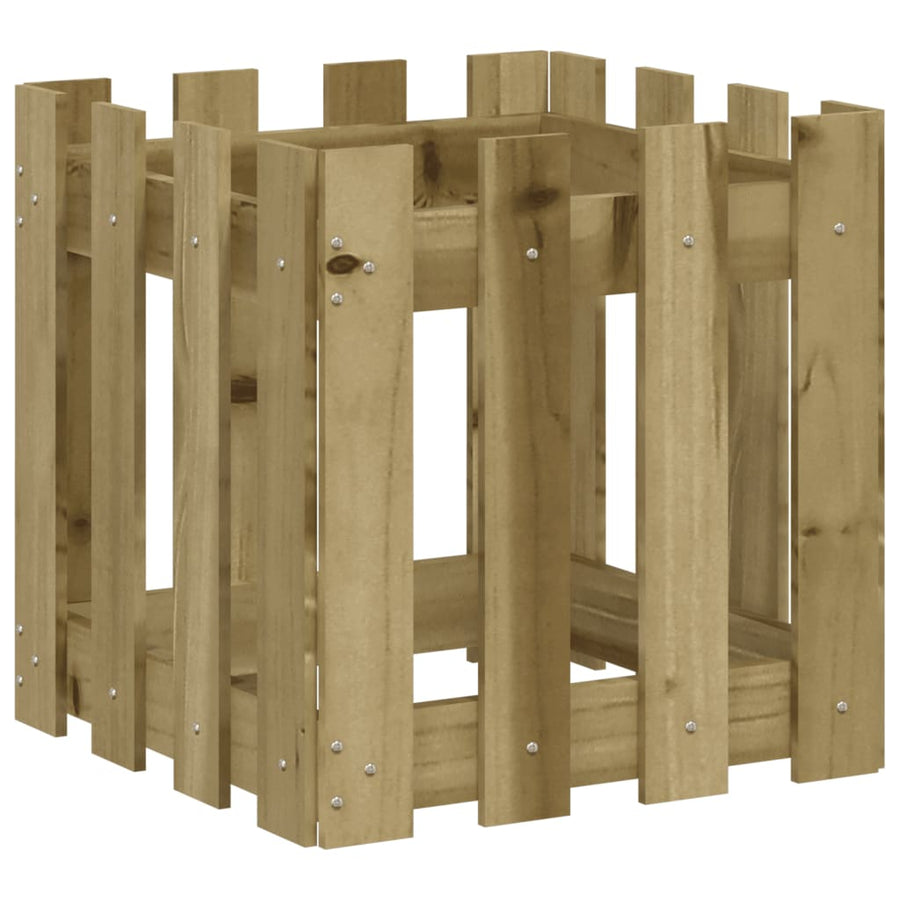 Plantenbak Met Hekontwerp 40X40X40 Cm Geïmpregneerd Grenenhout