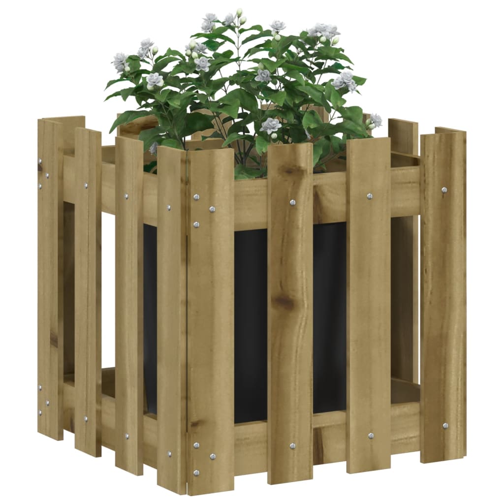 Plantenbak Met Hekontwerp 40X40X40 Cm Geïmpregneerd Grenenhout