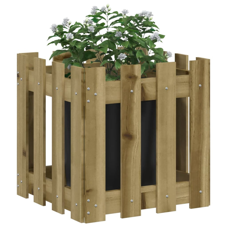 Plantenbak Met Hekontwerp 40X40X40 Cm Geïmpregneerd Grenenhout