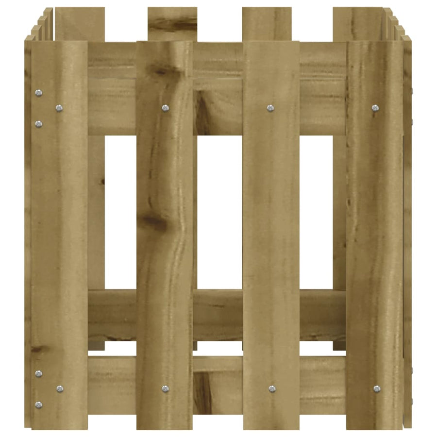 Plantenbak Met Hekontwerp 40X40X40 Cm Geïmpregneerd Grenenhout